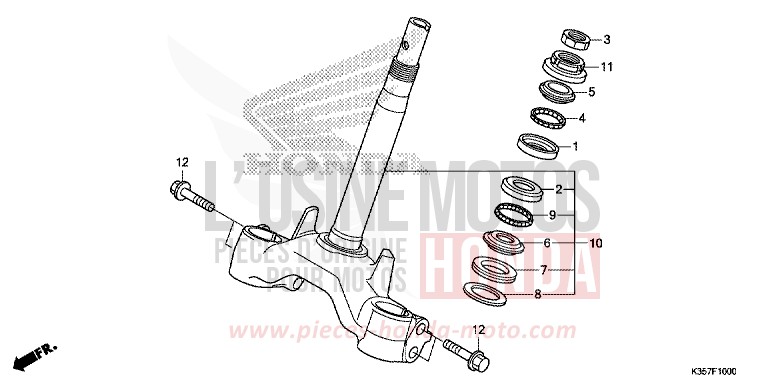 STEERING STEM for PCX 125 PEARL NIGHTSTAR BLACK (NHA84) from 2015